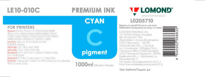 Чернила Stylus PRO 4880/7880/9880 LOMOND LE10-010C  Cyan / Голубой  1L. Пигментные