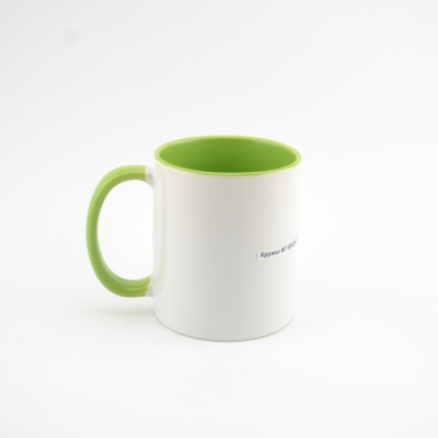 Кружка MT-B002Н для сублимации, ручка и внутренняя часть в цвете, 11oz, Светло-зеленая  (48)