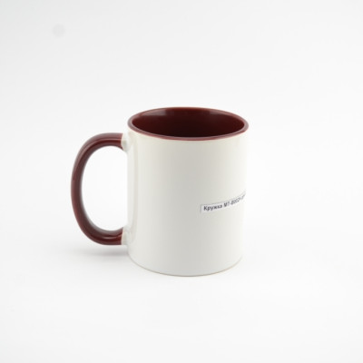 Кружка MT-B002Н для сублимации, ручка и внутренняя часть в цвете, 11oz, Темно-Красная (48)
