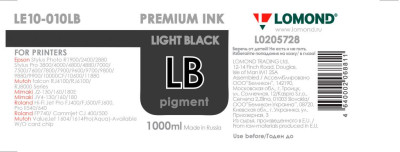 Чернила Stylus PRO 4880/7880/9880 LOMOND LE10-010LM Light Black / Серый 1L. Пигментные