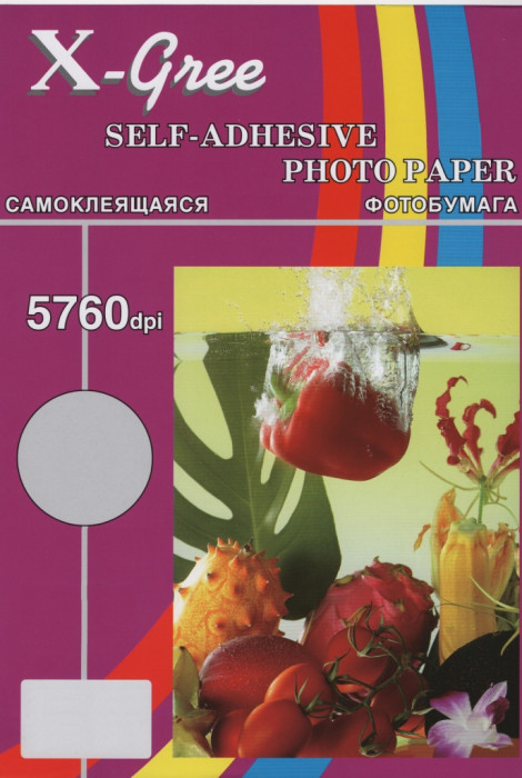 Бумага X-GREE Самоклеящаяся Глянцевая А4/50/120г inkjet (20)