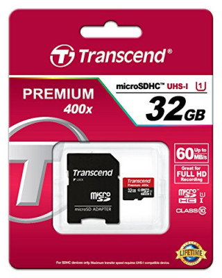 Карта памяти MicroSD 32GB Class 10 U1 Transcend TS32GUSDU1