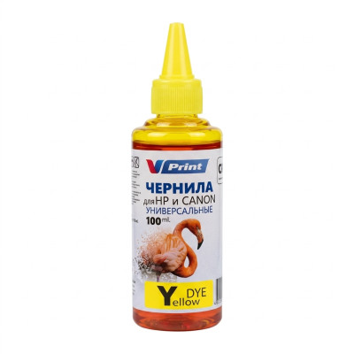 Чернила VPRINT CAN/HH ТИП Универсальные (для Hp и Canon) Yellow / Желтый 100ml (100) водорастворимые для струйных принтеров