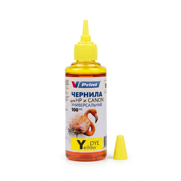 Чернила VPRINT CAN/HH ТИП Универсальные (для Hp и Canon) Yellow / Желтый 100ml (100) водорастворимые для струйных принтеров