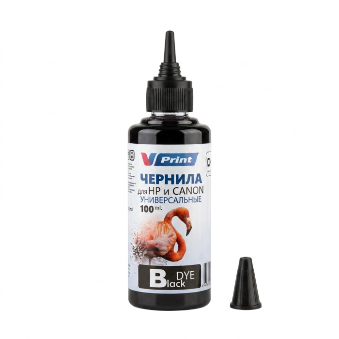 Чернила VPRINT CAN/HH ТИП Универсальные (для Hp и Canon) Black / Черный 100ml (100) водорастворимые для струйных принтеров