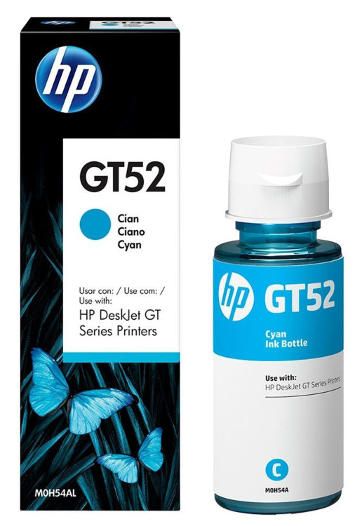 Чернила HP GT52 для InkTank 110/115/310/319/410/415/419 DJ 5810/5820 M0H54AE Cyan / Голубой ink bottle 70ml