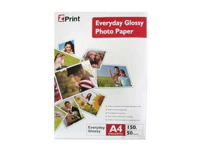 EZ PRINT E7150-А4-50 ЕЖЕДНЕВНАЯ СУПЕР ГЛЯНЦЕВАЯ ФОТО БУМАГА А4.150гр,50л/пач (22)