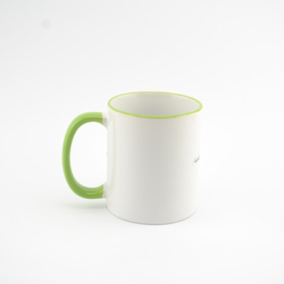 Кружка с цветной каймой MT-B003 для сублимации, 11oz, Светло-зеленый (48)