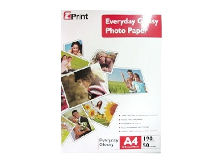 EZ PRINT E7190-А4-50 ЕЖЕДНЕВНАЯ СУПЕР ГЛЯНЦЕВАЯ ФОТО БУМАГА А4. 190ГРАММ. 50Л/ПАЧКЕ (20)