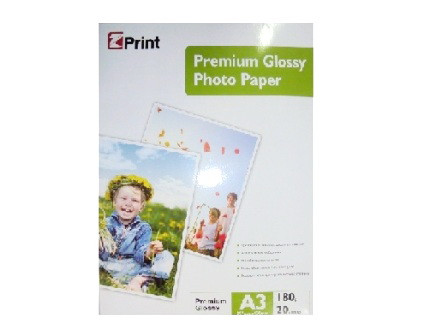 EZ-PRINT 53W180-А3-20 ПРЕМИУМ СУПЕР ГЛЯНЦЕВАЯ ФОТО БУМАГА А3. 180ГРАММ.