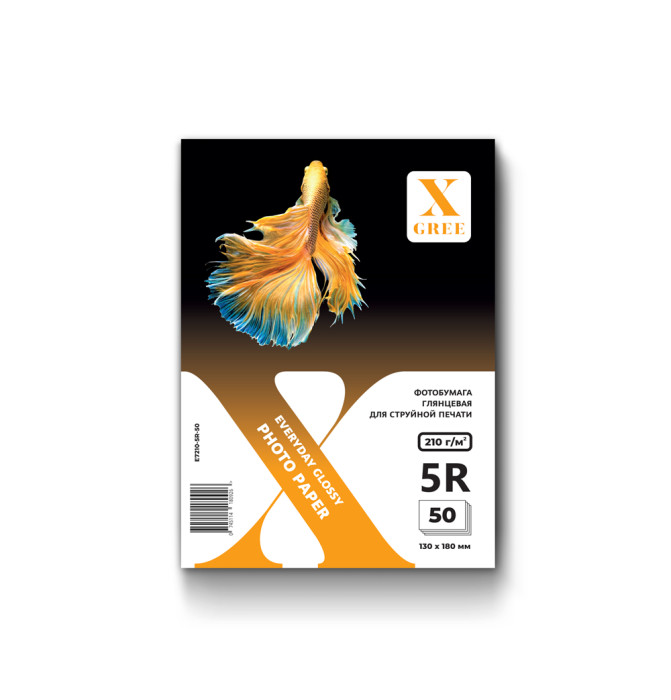 E7210-5R-50 Фотобумага для струйной печати X-GREE Глянцевая EVERYDAY 5R*130x180мм/50л/210г NEW (40)