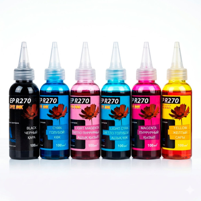 Чернила R270 Комплект 6 цветов (BK,C,M,Y,LC,LM) 100ml (Microtec)     