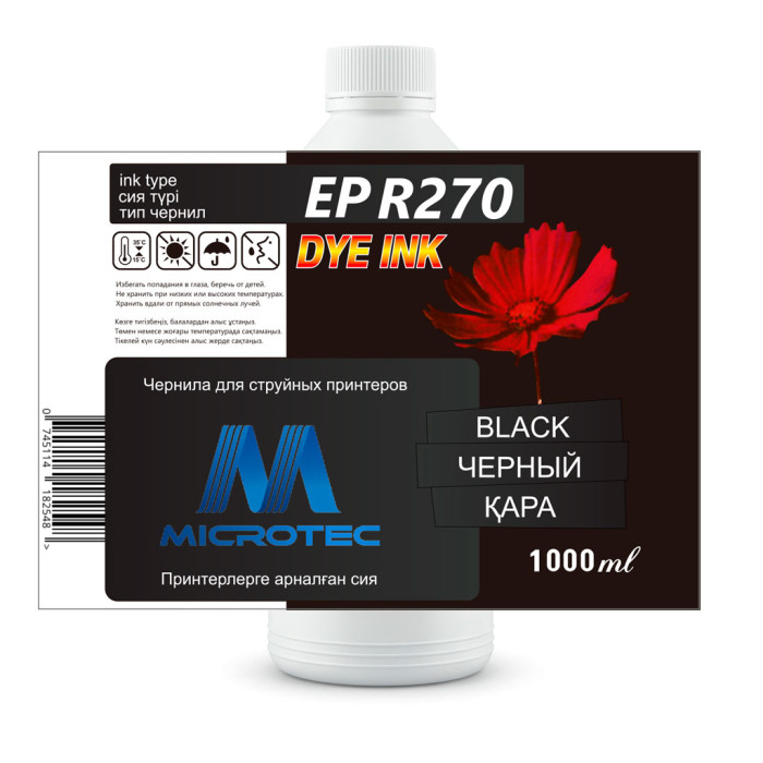 Чернила R270-1L BLACK / Черный 1000ml (Microtec)    