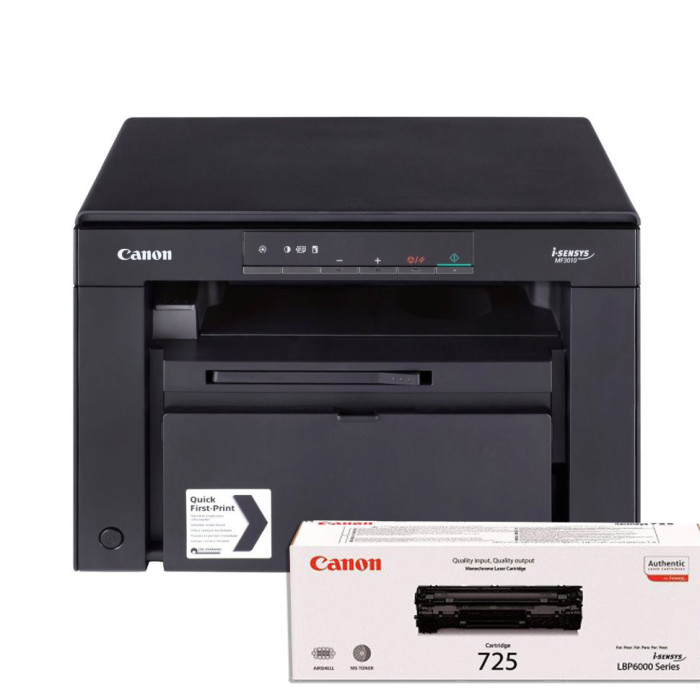 МФУ Canon i-SENSYS MF3010 PRINT/COPY/SCAN (Картридж 725) + 1 оригинальный картридж дополнительно