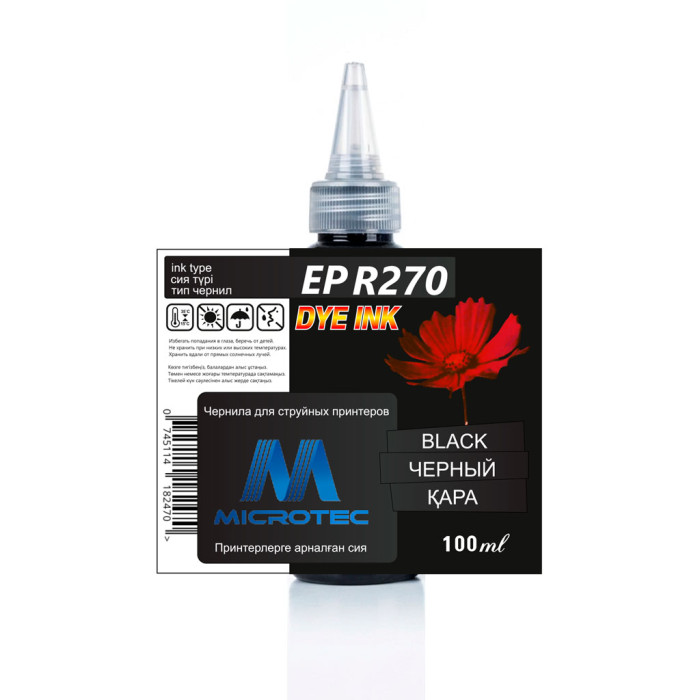Чернила R270 Black / Черный 100ml (Microtec)                                                                 