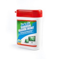 Чистящие салфетки, Delux, Screen Clean Mini 100шт/туба (красная)