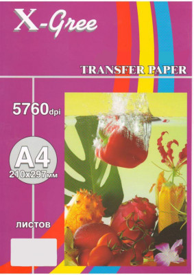 ТЕРМОТР-Р стр. для ТЁМНЫХ тканей  (A4/ 5)  X-GREE  DTS235-A4-5 (для водораст. черн.) 
