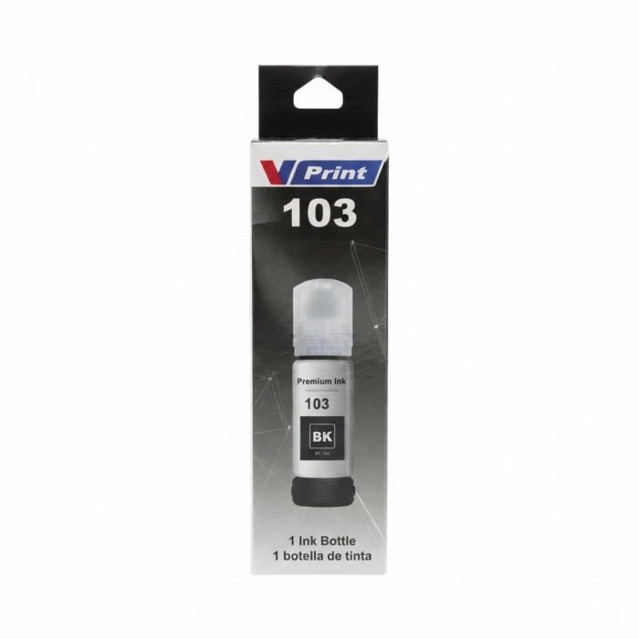 Чернила VPRINT EP UNIVERSAL ТИП 103 (L3100/3150/3160/5190) Black / Черный 70ml (100) водорастворимые для струйных принтеров