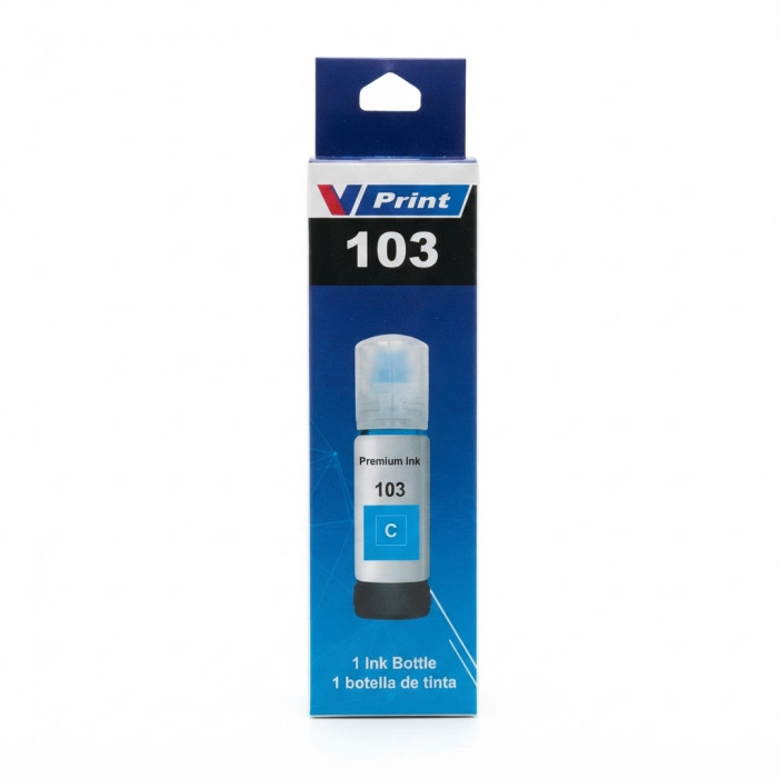 Чернила VPRINT EP UNIVERSAL ТИП 103 (L3100/3150/3160/5190) Cyan / Голубой 70ml (100)  водорастворимые для струйных принтеров 