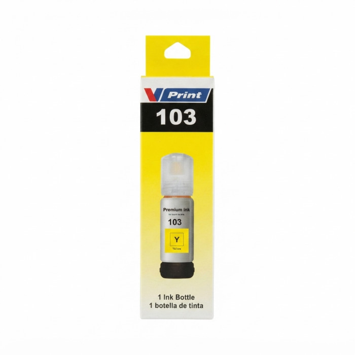 Чернила VPRINT EP UNIVERSAL ТИП 103 (L3100/3150/3160/5190) Yellow / Желтый 70ml (100)  водорастворимые для струйных принтеров 