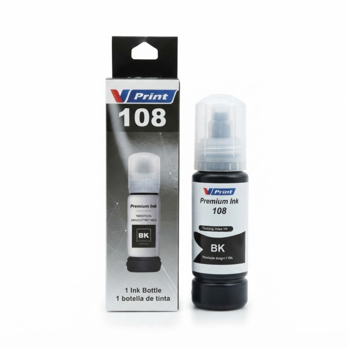 Чернила VPRINT EP UNIVERSAL ТИП 108 (L8050/18050) Black / Черный 70ml (100)  водорастворимые для струйных принтеров