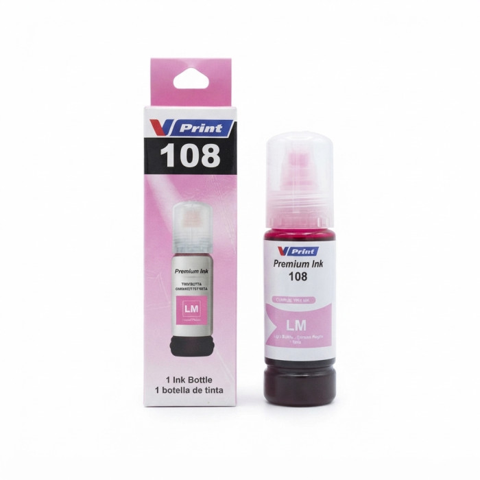 Чернила VPRINT EP UNIVERSAL ТИП 108 (L8050/18050) Light Magenta / Св.Пурпурный 70ml (100)  водорастворимые для струйных принтеров 
