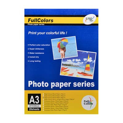 Фотобумага Глянцевая A3/20/200г  FullColors CGC200-A3-20