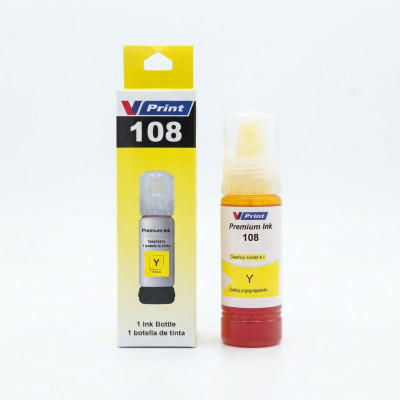 Чернила VPRINT EP UNIVERSAL ТИП 108 (L8050/18050) Yellow / Желтый 70ml (100)  водорастворимые для струйных принтеров 