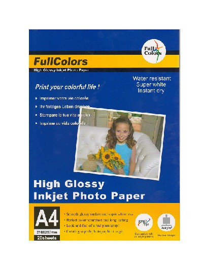 Фотобумага Глянцевая A4/50/240г  FullColors 240GSM-A4-50 (20) старая позиция