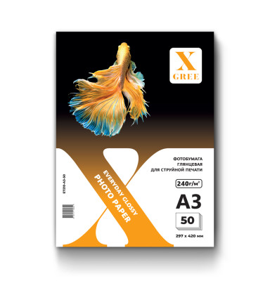 E7240-A3-50 Фотобумага для струйной печати X-GREE Глянцевая EVERYDAY A3*297x420мм/50л/240г NEW (10)
