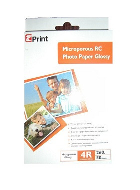 RG260G-102*152-50 EZ PRINT Микропористая глянцевая фото бумага на резиновой основе 260 гр