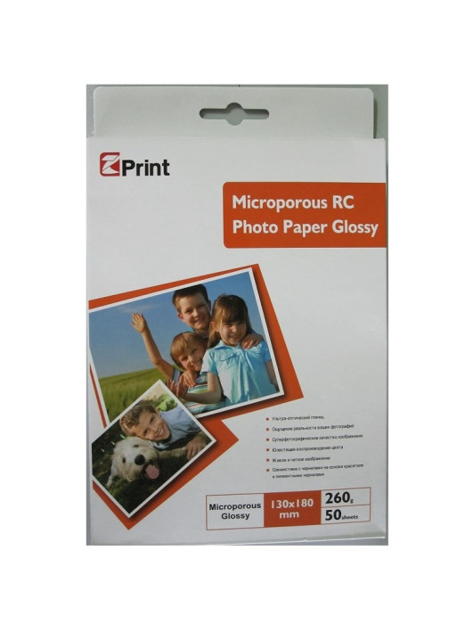 RG260G-13*18-50 EZ PRINT Микропористая глянцевая фото бумага на резиновой основе 260 гр