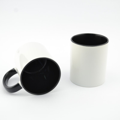 Кружка MT-B002Н для сублимации, ручка и внутренняя часть в цвете, 11oz, Черная (48)