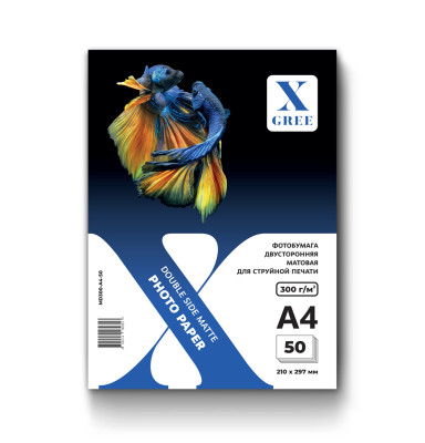 MD300-A4-50 Фотобумага для струйной печати X-GREE Матовая Двусторонняя A4*210x297мм/50л/300г NEW (16) 