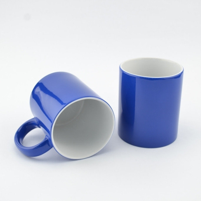 Кружка глянцевая MT-B006P Хамелеон для сублимации, 11oz, Синяя (48)