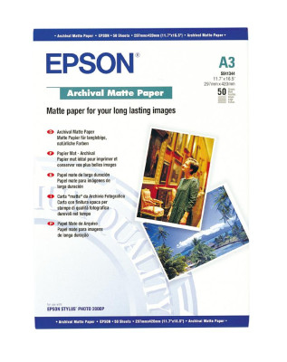 Фотобумага Epson матовая Archival Matter Paper A3 192 гр 50листов C13S041344
