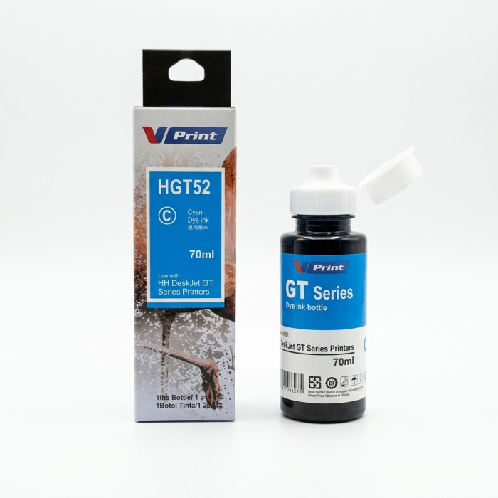 Чернила VPRINT HH UNIVERSAL ТИП GT52 (ST и IT 115/315/415/319/419) Cyan / Голубой 70ml (100)  водорастворимые для струйных принтеров