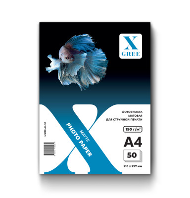 MS190-A4-50 Фотобумага для струйной печати X-GREE Матовая A4*210x297мм/50л/190г NEW (20)