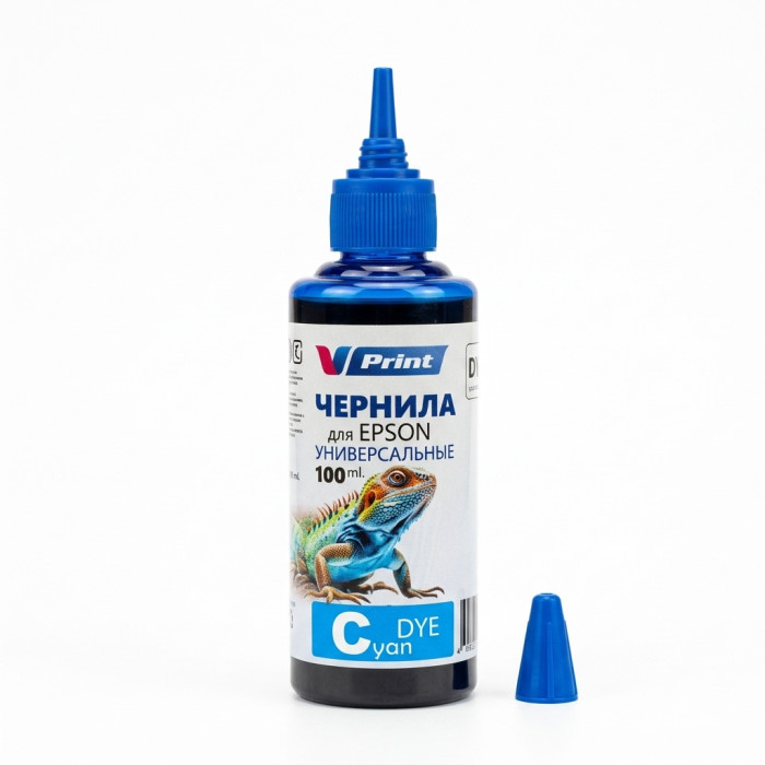 Чернила VPRINT EP ТИП Универсальные (для Epson) Cyan / Голубой 100ml (100)  водорастворимые для струйных принтеров