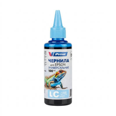Чернила VPRINT EP ТИП Универсальные (для Epson) Light Cyan / Св.Голубой 100ml (100)  водорастворимые для струйных принтеров